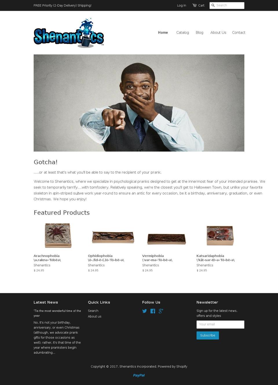 shenantics.com shopify website screenshot