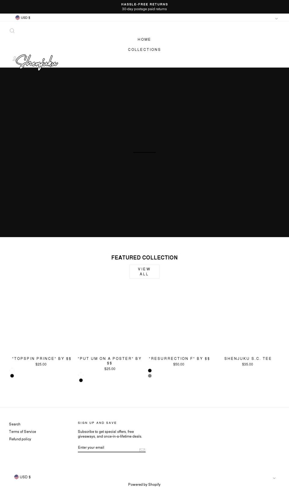shenjuku.com shopify website screenshot