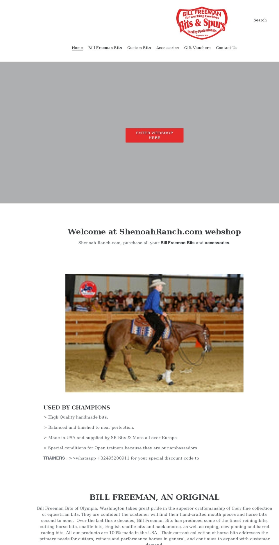 shenoahranch.com shopify website screenshot