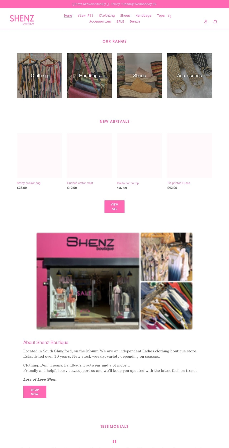 Segmetise Shopify theme site example shenzboutique.com