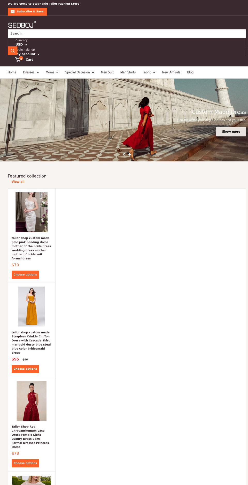 shenzhen-tailor.com shopify website screenshot