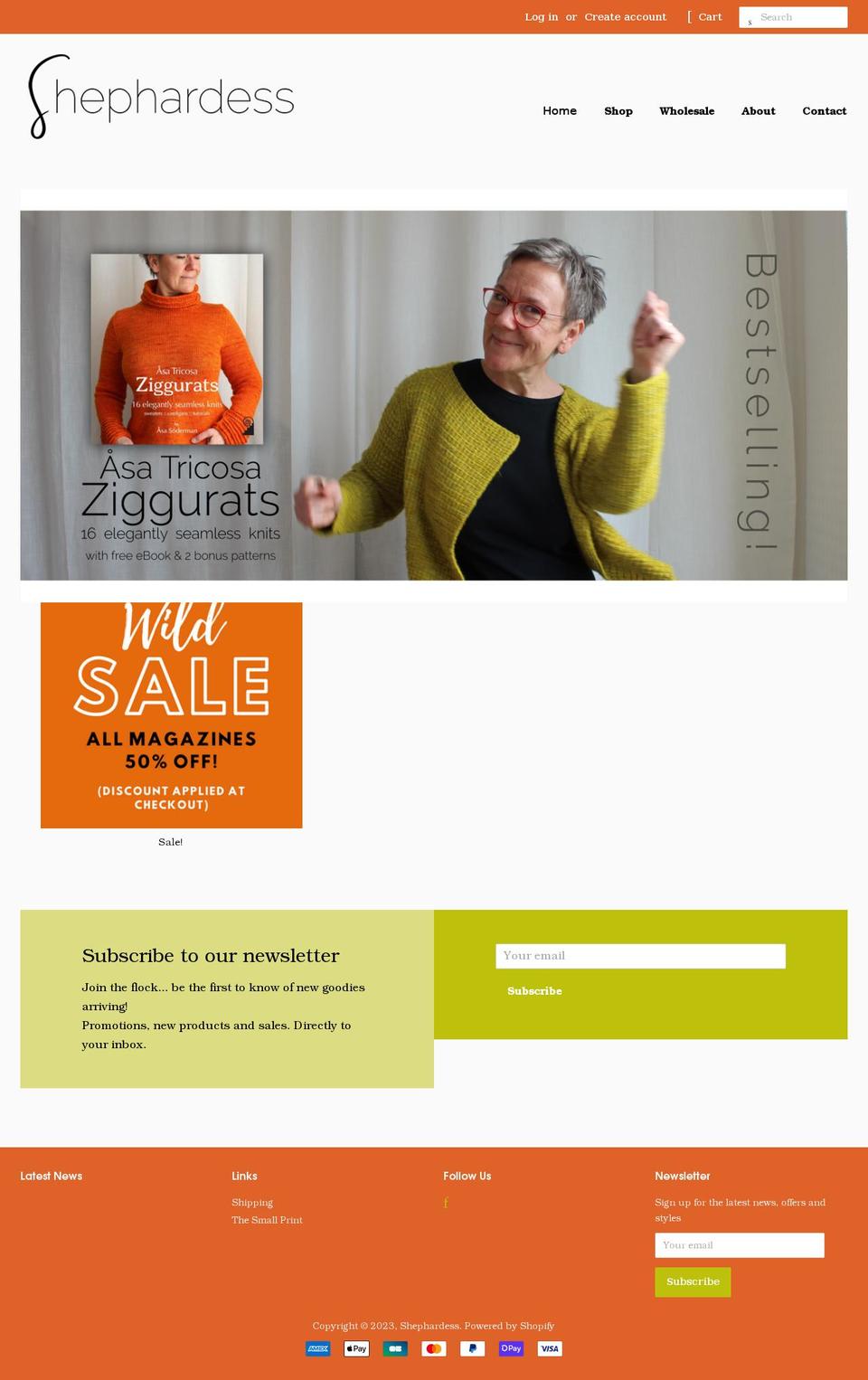 shephardess.com shopify website screenshot