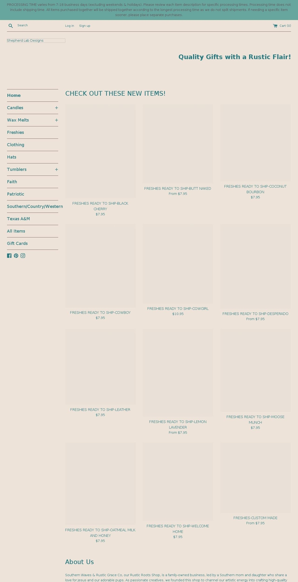 shepherdlabdesigns.com shopify website screenshot