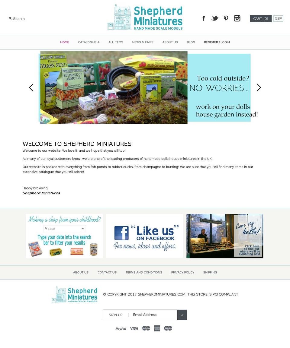 shepherdminiatures.com shopify website screenshot