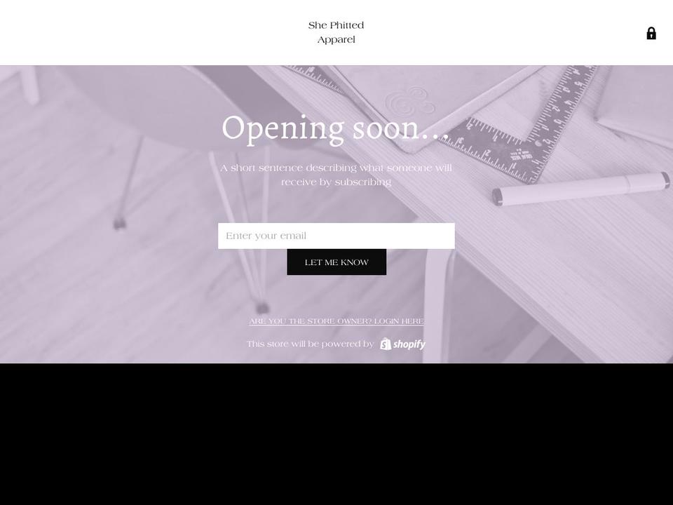 shephittedapparel.com — Shopify storefront screenshot
