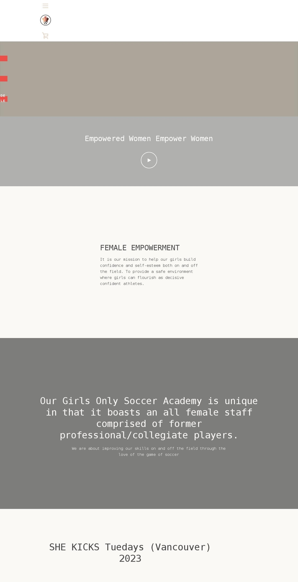 sheplayssoccer.com shopify website screenshot