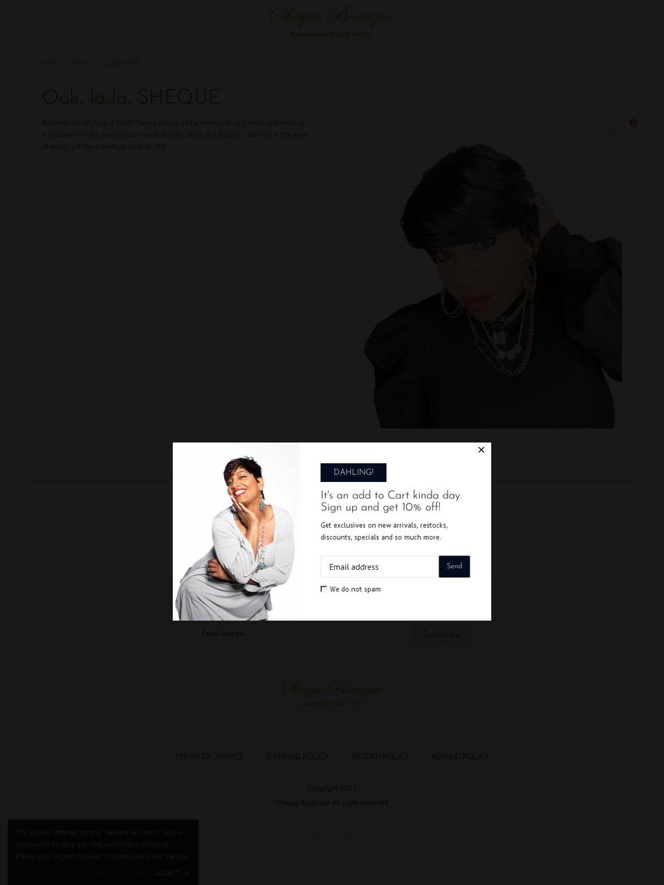 shequebtq.com shopify website screenshot