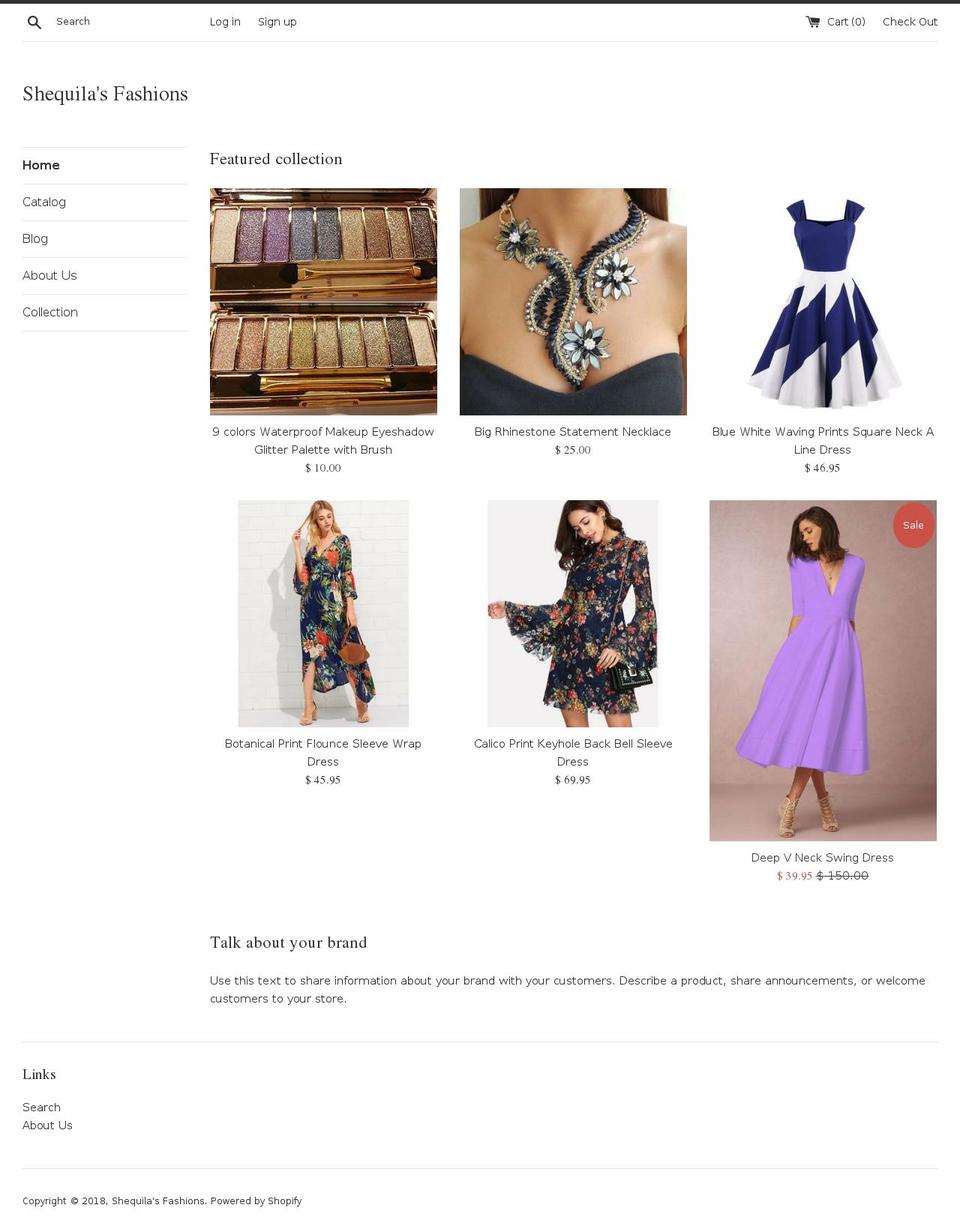 shequilafashions.com shopify website screenshot