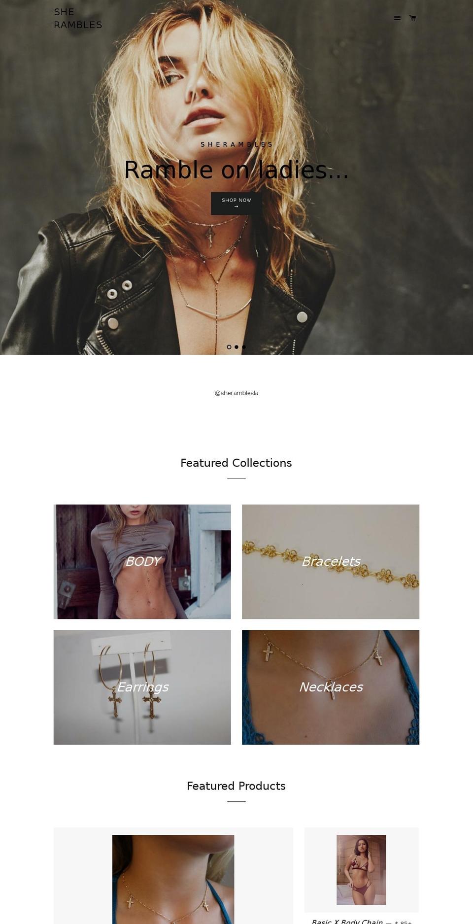 sheramblesla.com shopify website screenshot