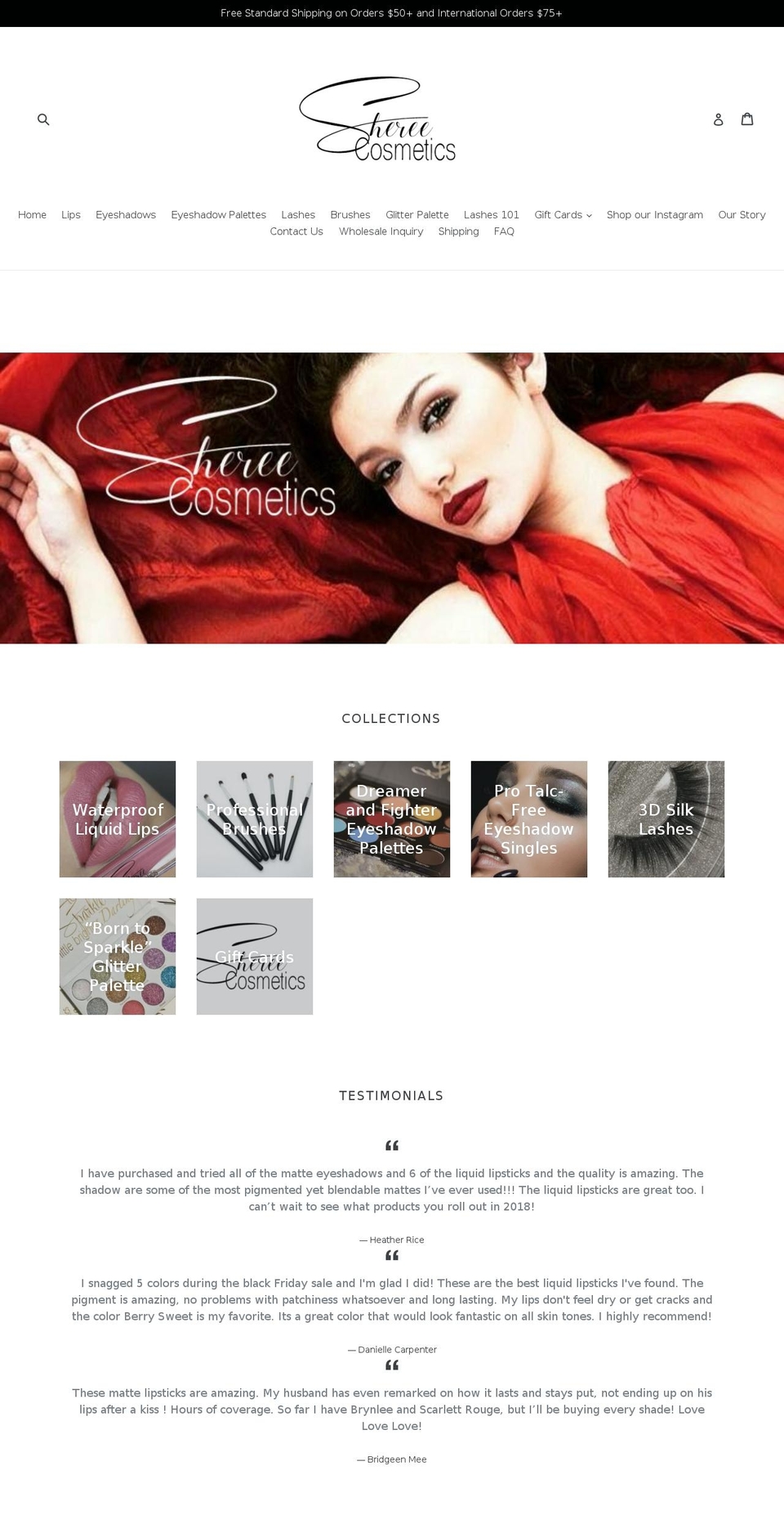 shereecosmetics.com — Shopify storefront screenshot