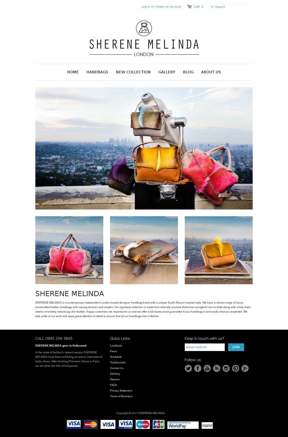 sherenemelinda.com shopify website screenshot