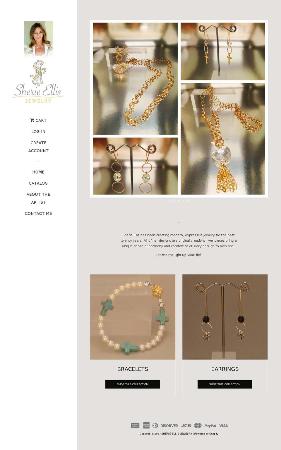 sherieellisjewelry.com shopify website screenshot