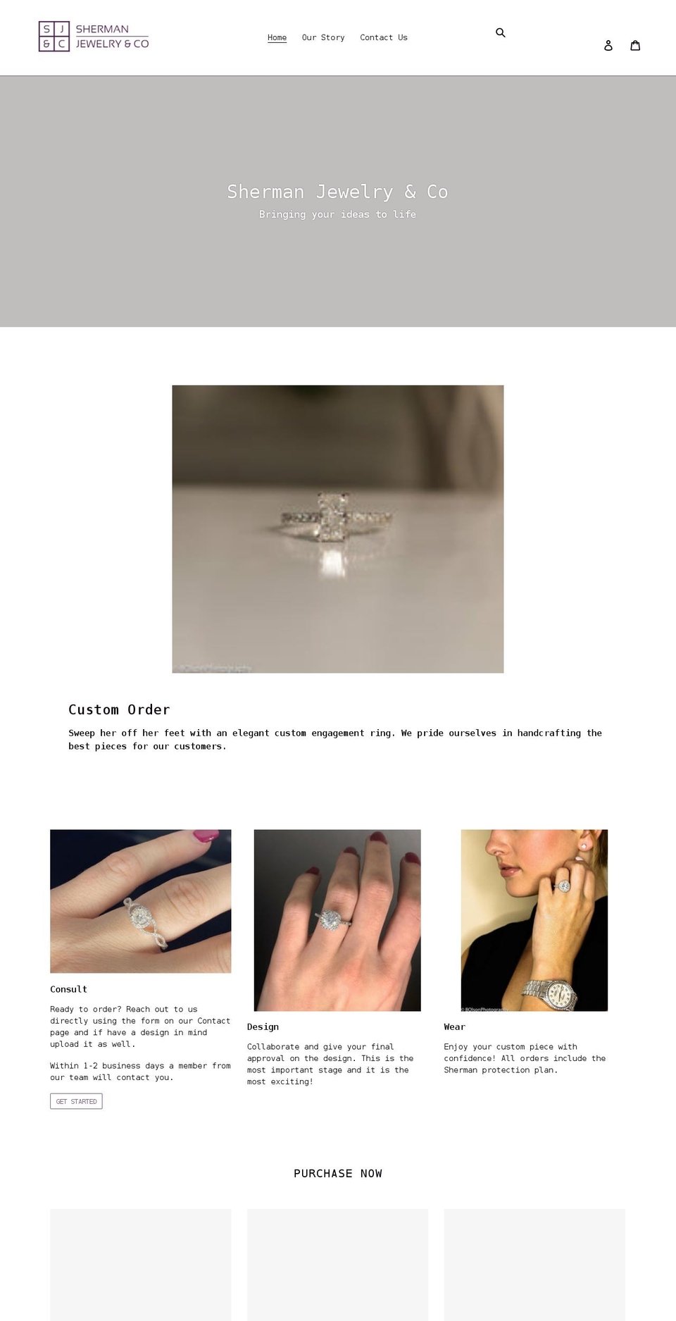 shermanjewelryco.com shopify website screenshot