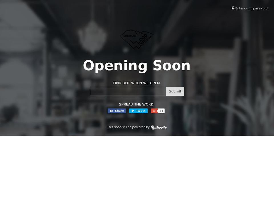 shermanwoodworksinc.com shopify website screenshot