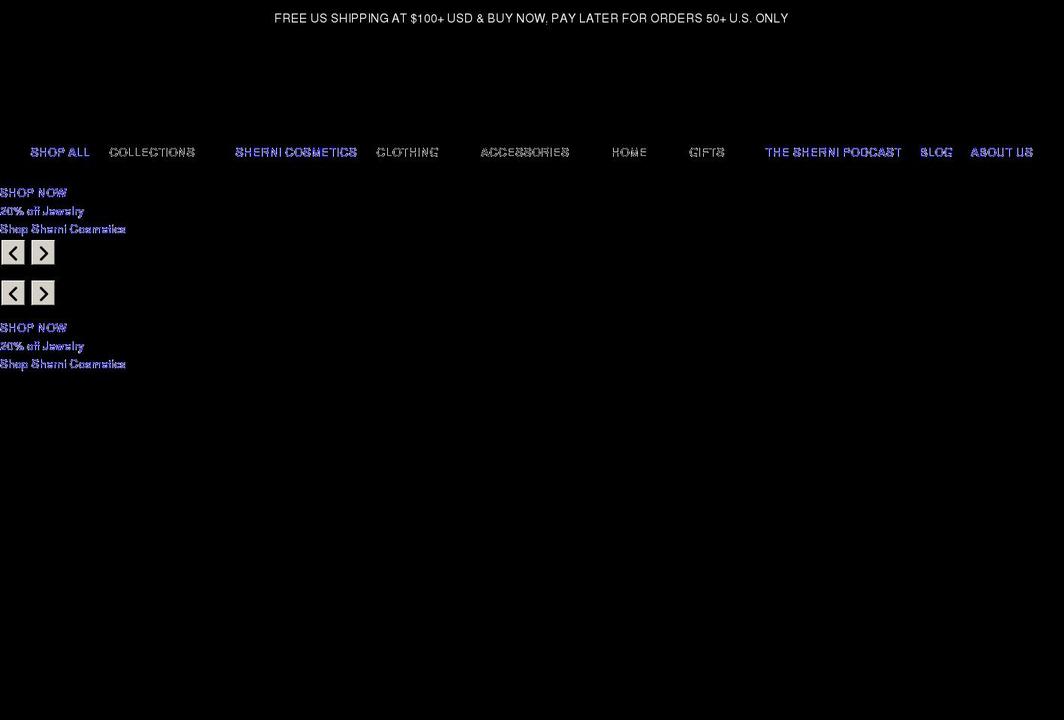 shernistreetwear.com shopify website screenshot
