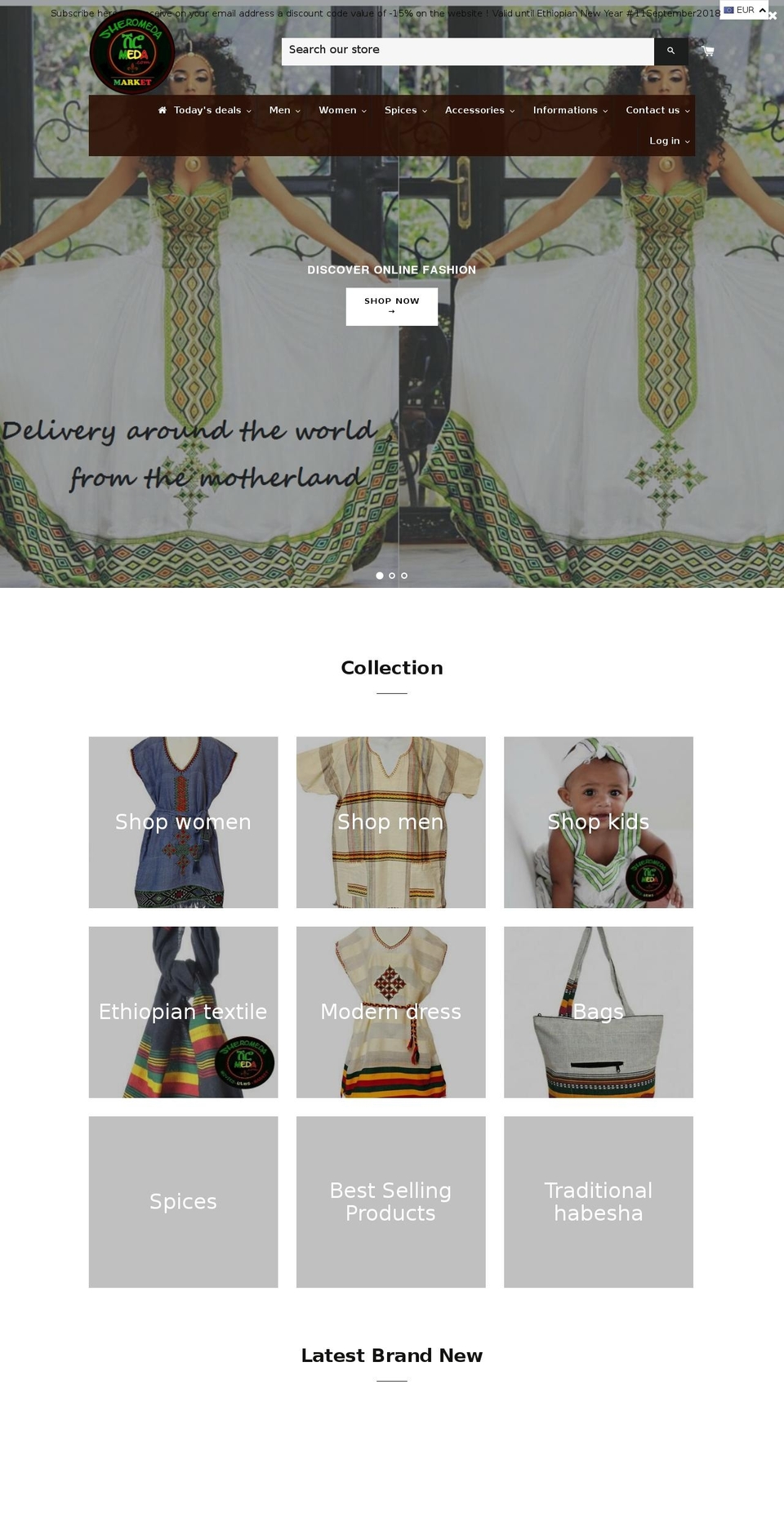 sheromeda.com shopify website screenshot