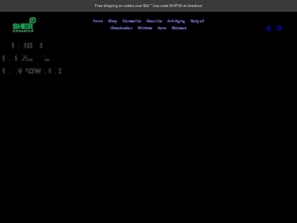 sherorganics.com shopify website screenshot