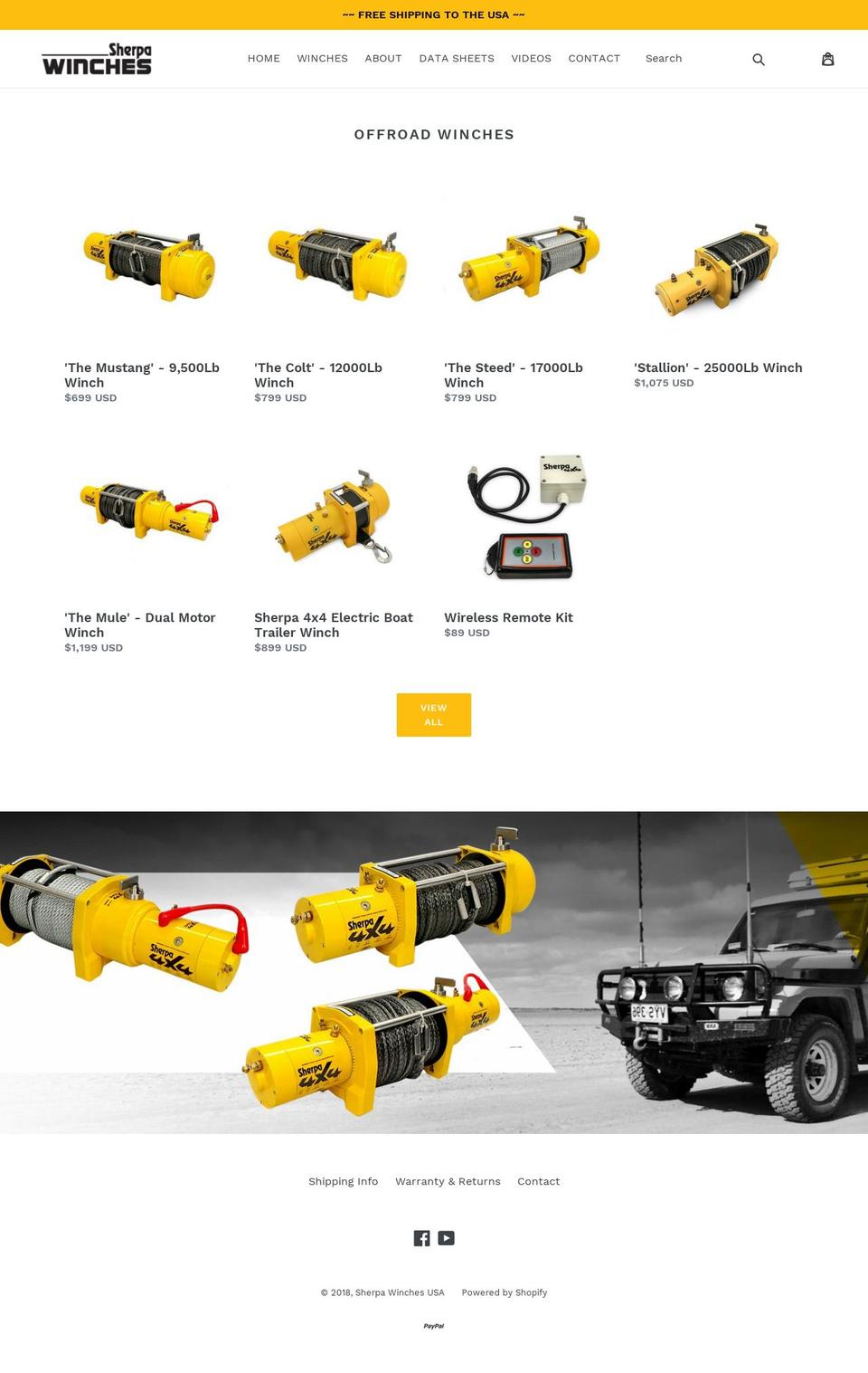 sherpa4x4.com — Shopify storefront screenshot
