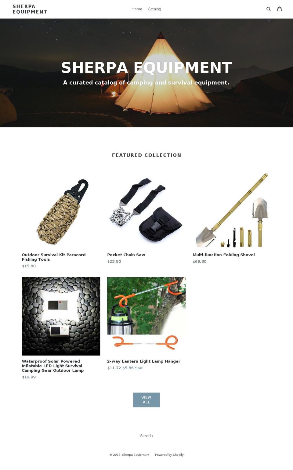 sherpaequip.com — Shopify storefront screenshot