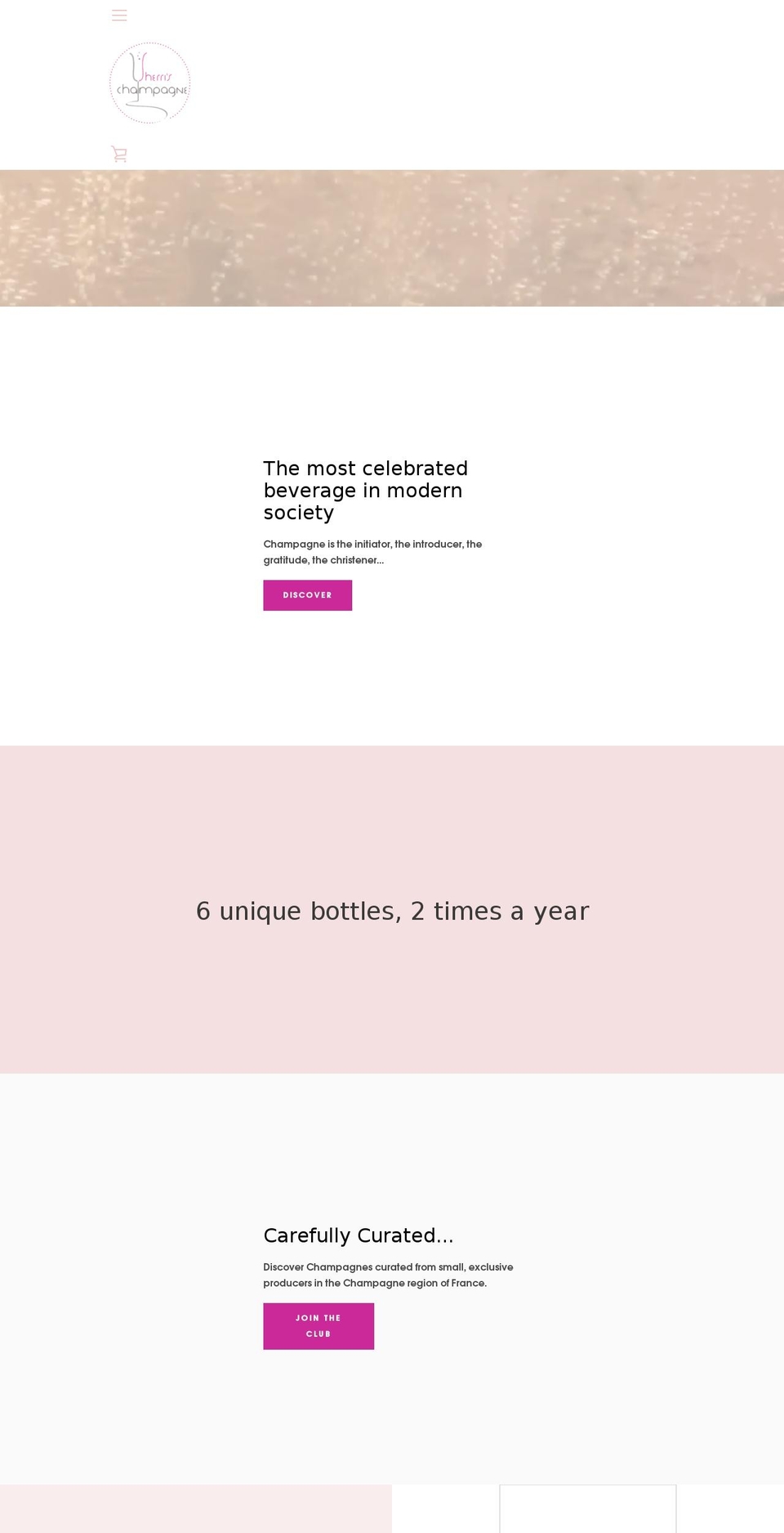 sherrischampagne.com shopify website screenshot