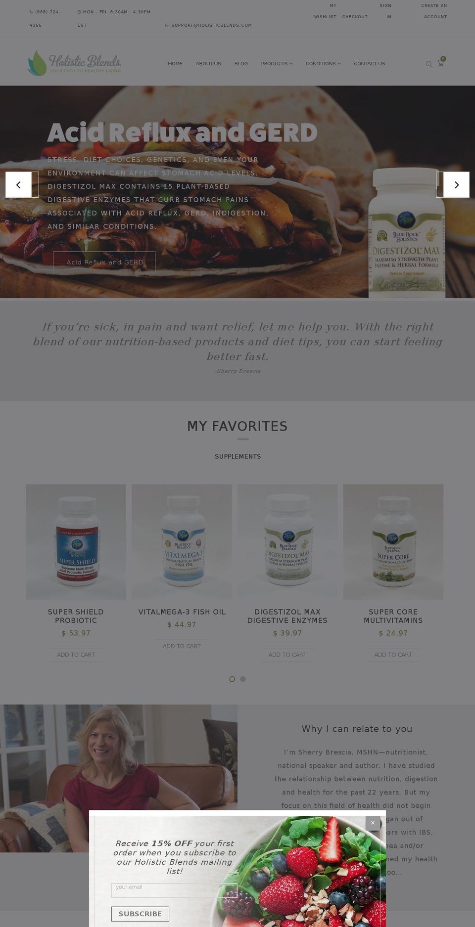 Holistic Blends - CarlowSEO Shopify theme site example sherrybrescia.com