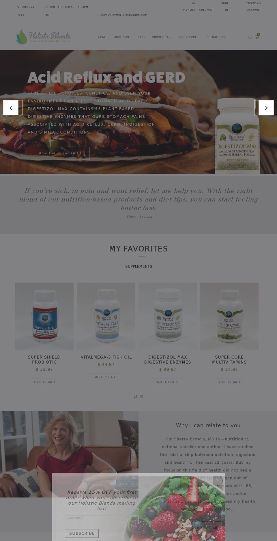 Holistic Blends - CarlowSEO Shopify theme site example sherrybrescia.net