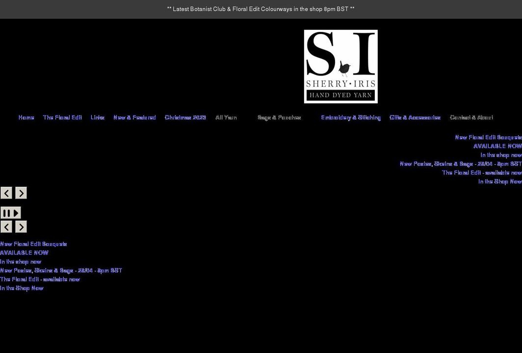 sherryiris.com shopify website screenshot