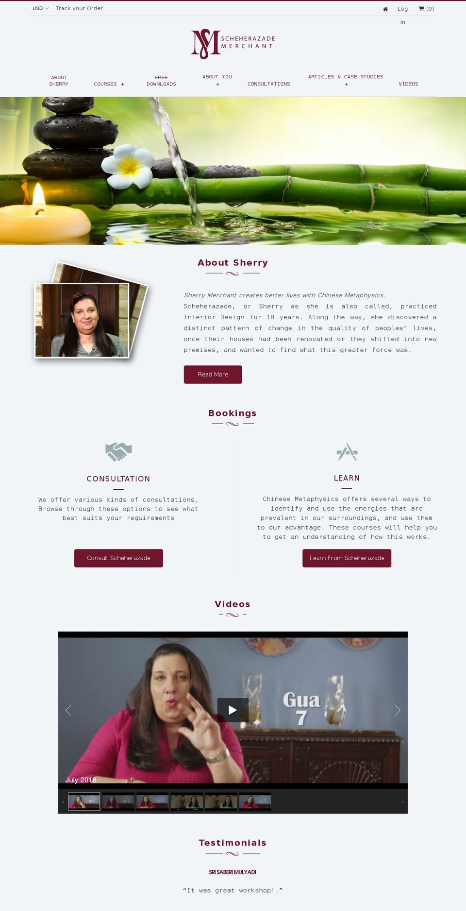 sherrymerchant.com shopify website screenshot