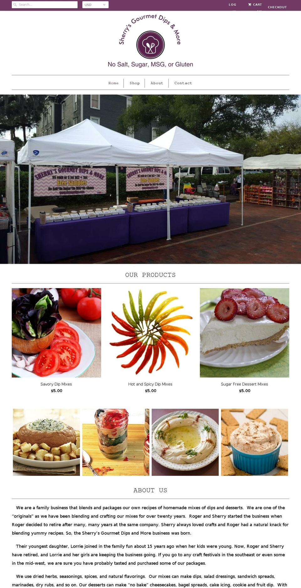 sherrysdips.com — Shopify storefront screenshot