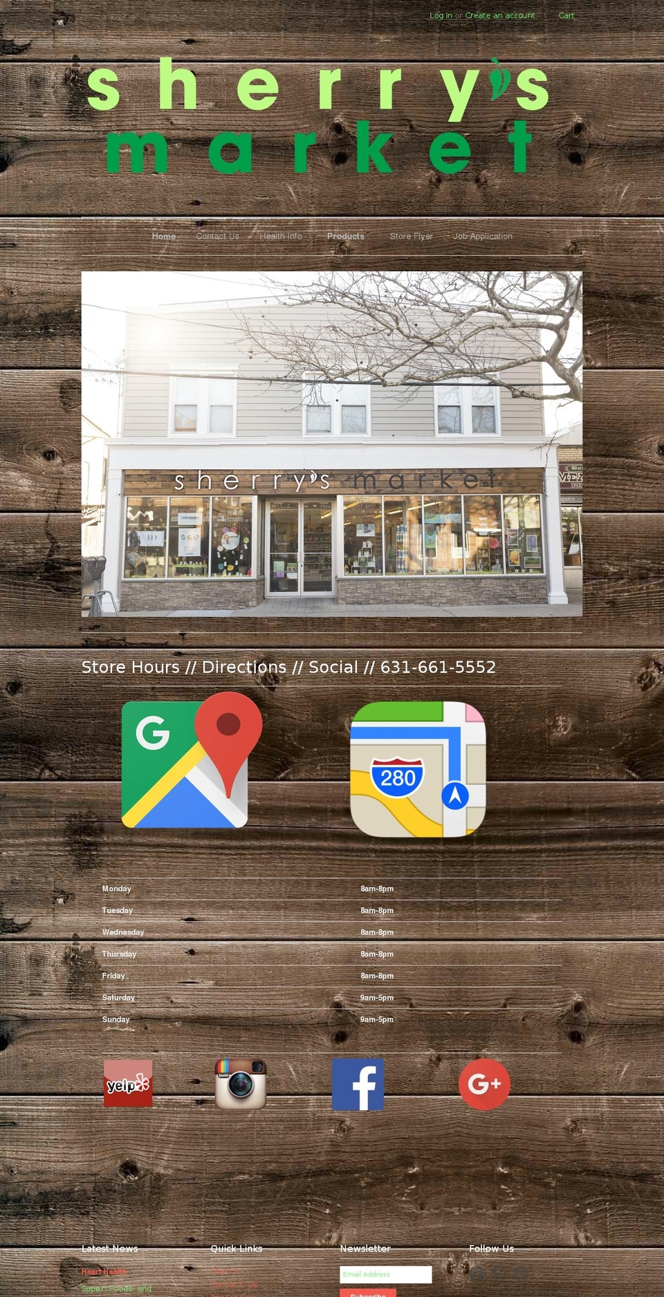 sherrysmarket.com shopify website screenshot