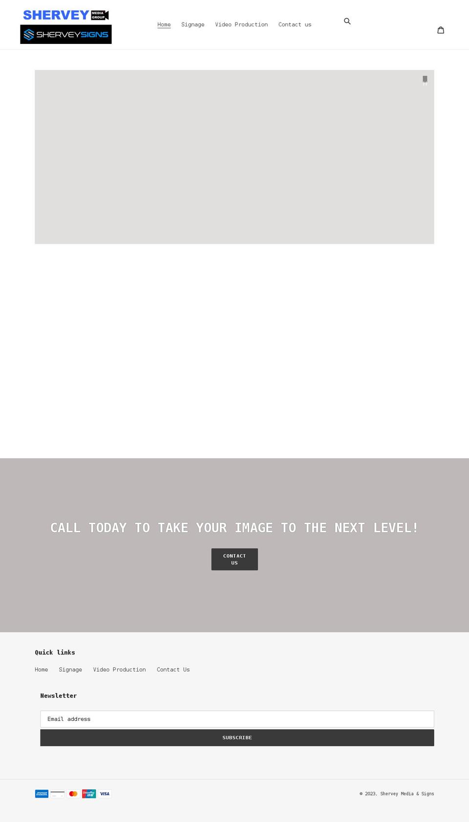 sherveymedia.com shopify website screenshot
