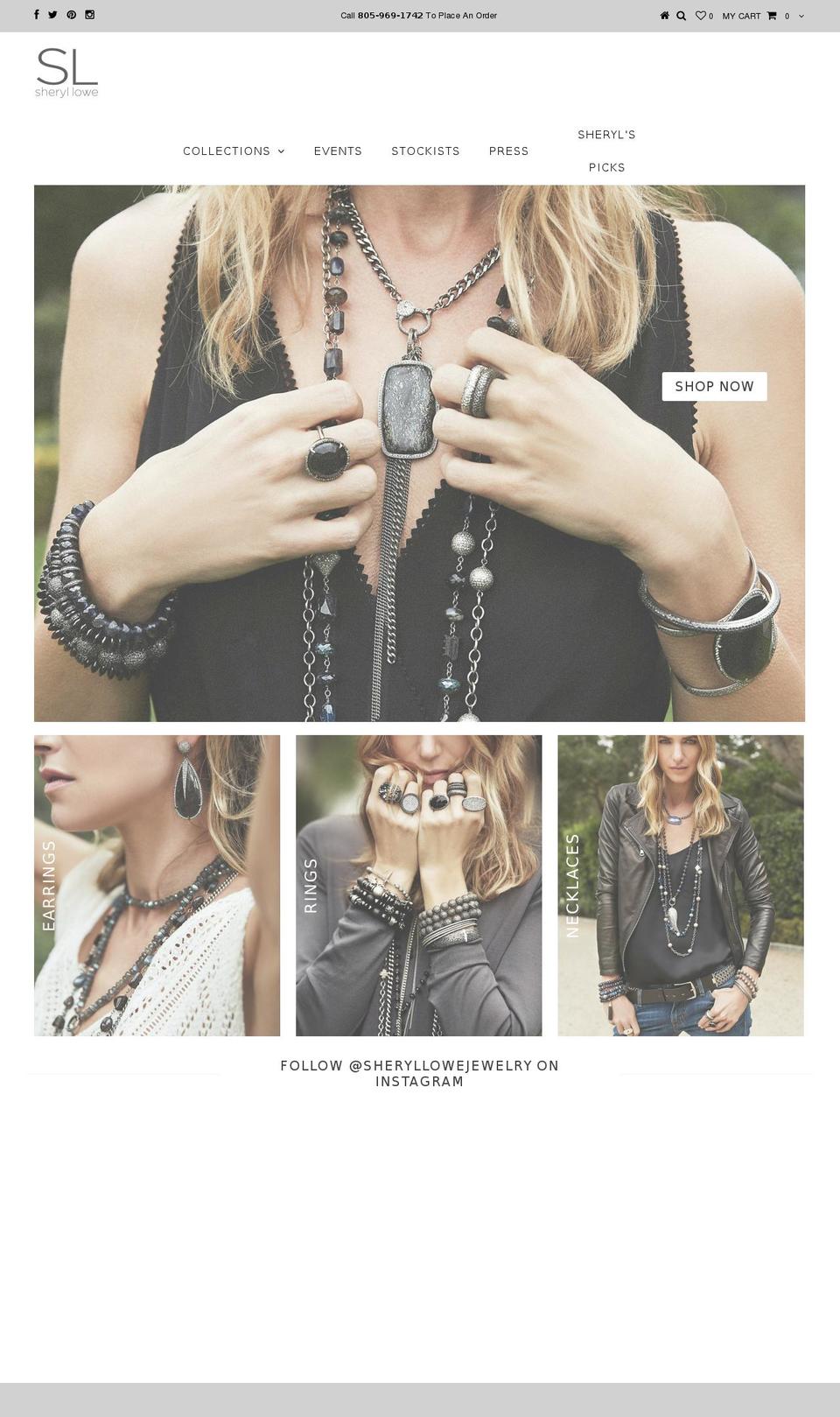 sheryllowejewelry.com shopify website screenshot