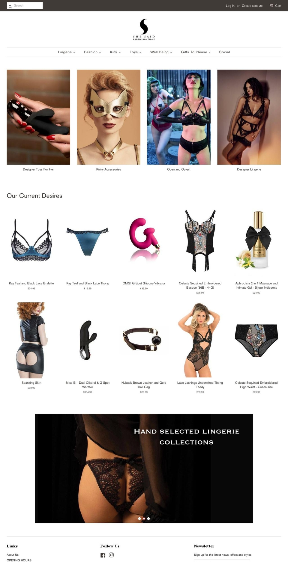 shesaid.co.uk shopify website screenshot