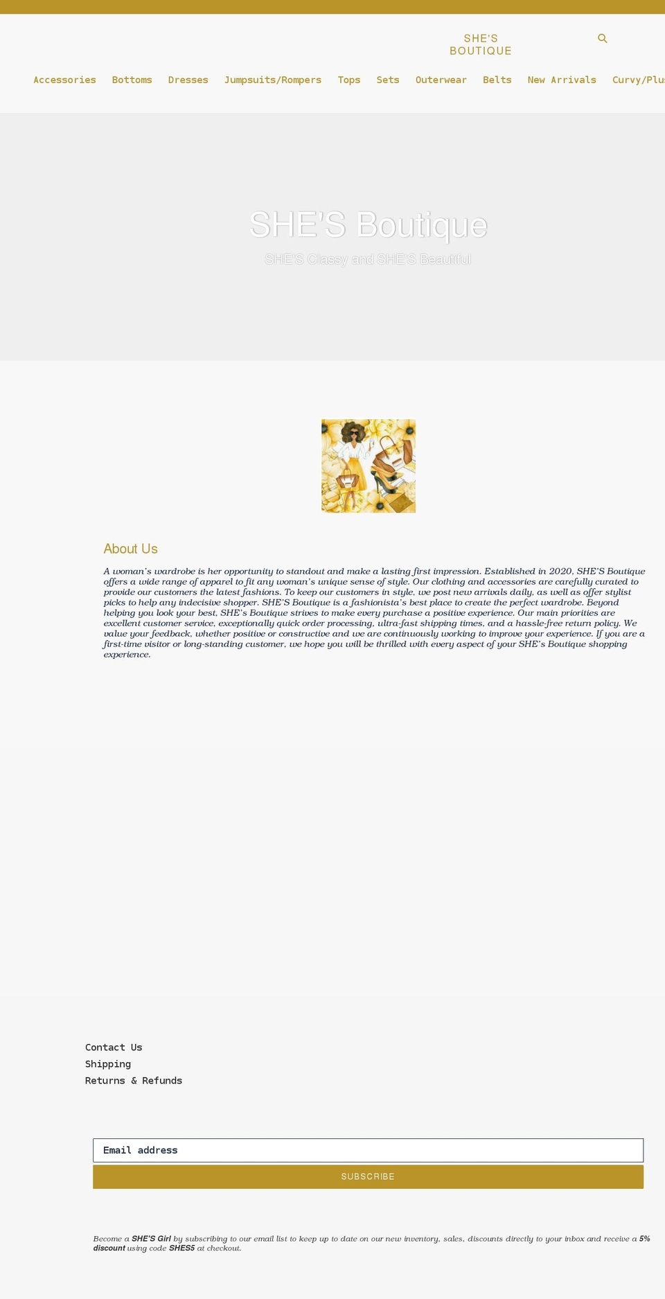 shesboutique2.shop shopify website screenshot