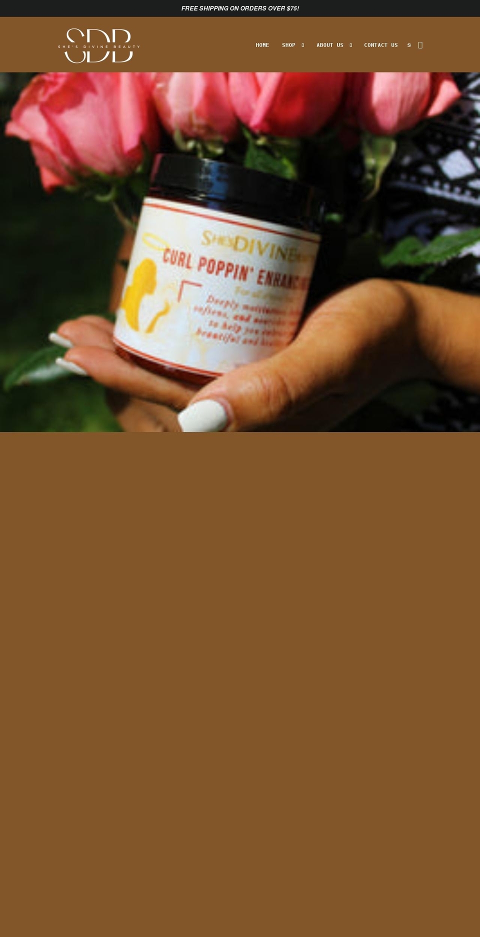 shesdivinebeauty.com shopify website screenshot