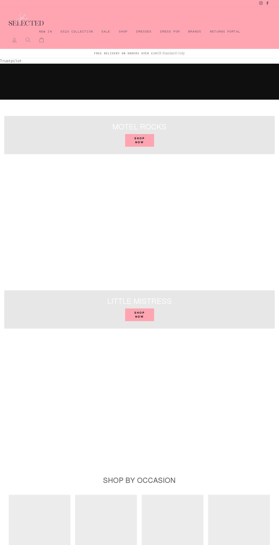 sheselected.com shopify website screenshot