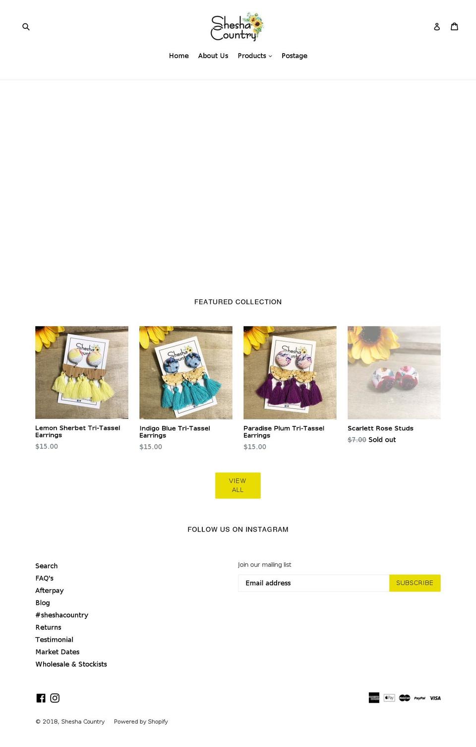 sheshacountry.com — Shopify storefront screenshot