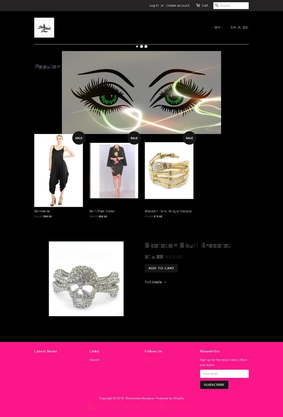 shesheekboutique.com — Shopify storefront screenshot