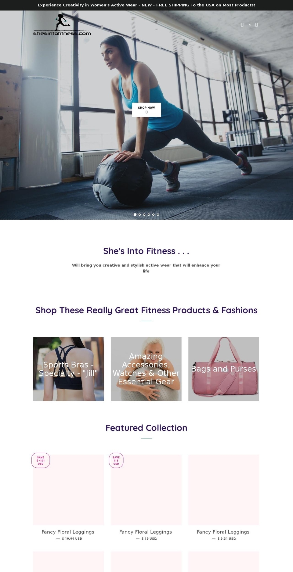 shesintofitness.com — Shopify storefront screenshot