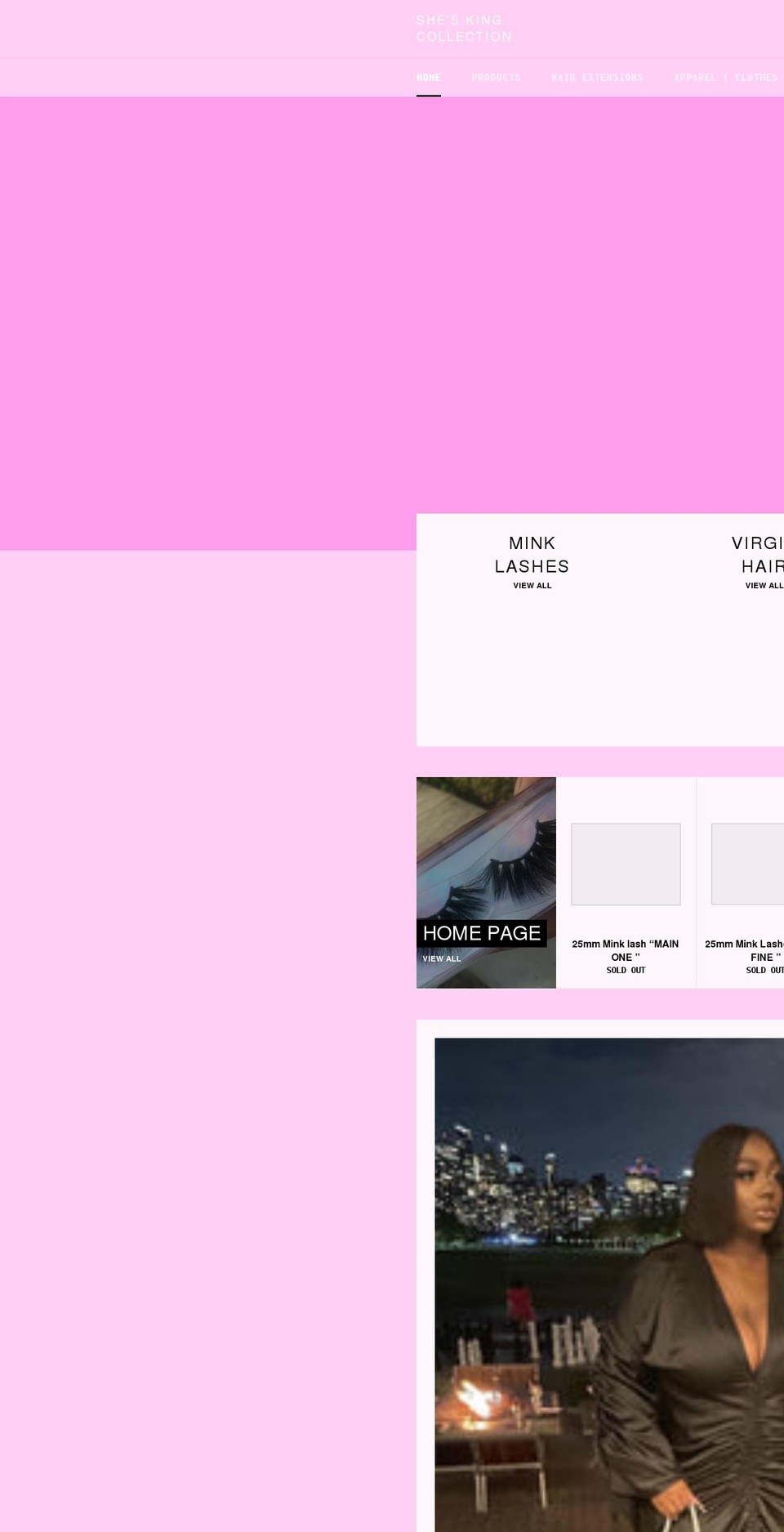 sheskingcollection.com shopify website screenshot