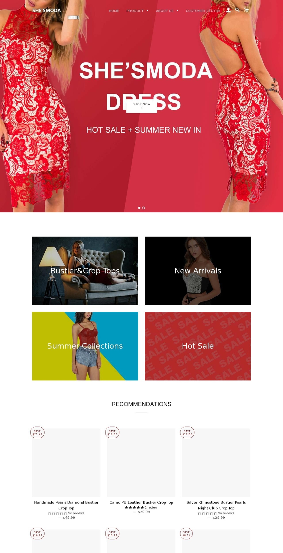 shesmoda.com shopify website screenshot