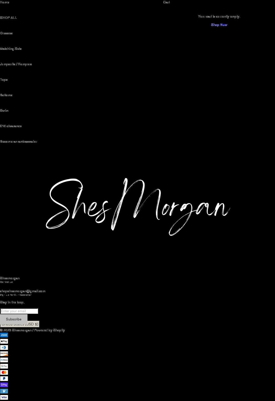 shesmorgan.com shopify website screenshot
