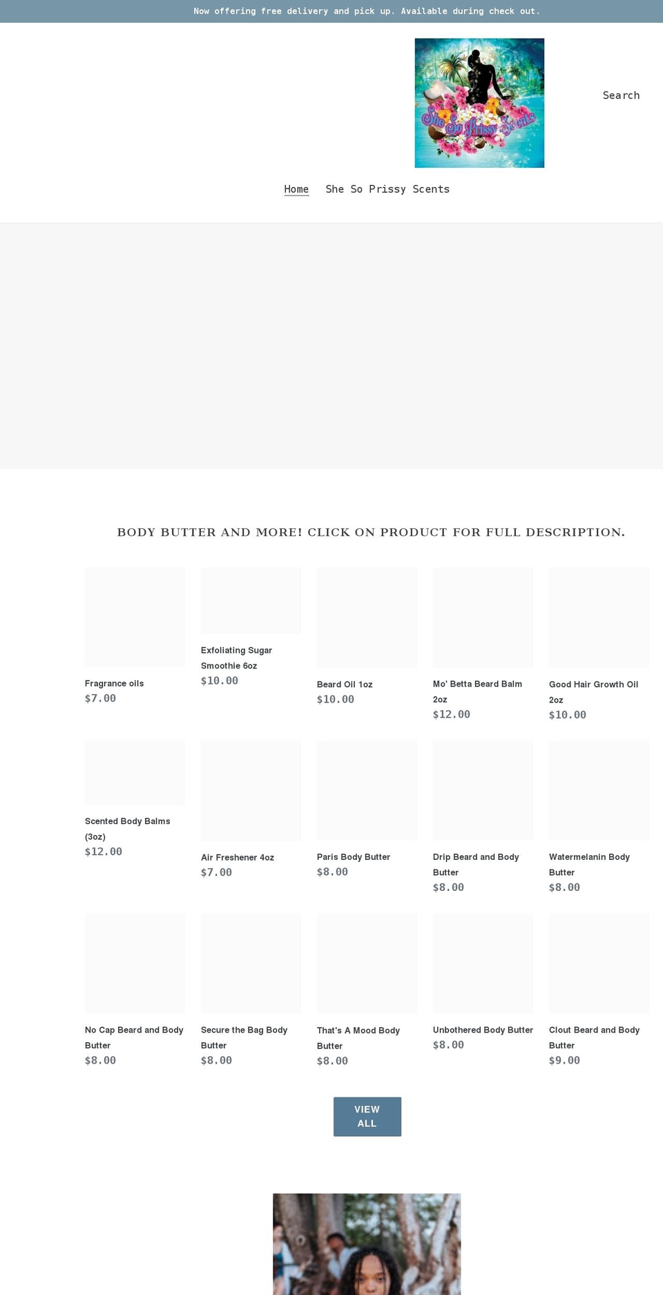 shesoprissyscents.com shopify website screenshot
