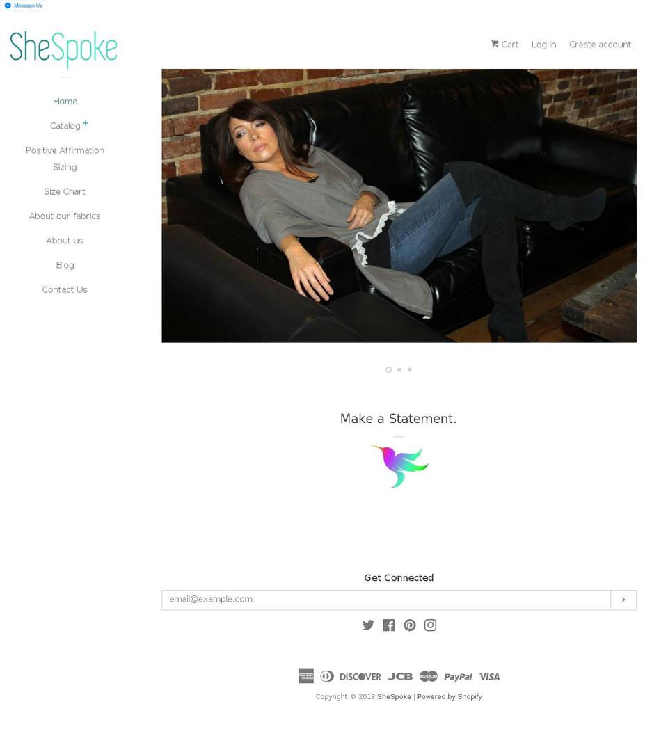 shespokefashion.com — Shopify storefront screenshot
