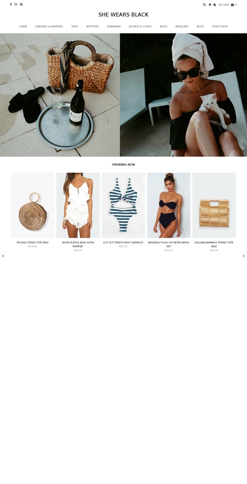 shewearsblack.co.uk shopify website screenshot