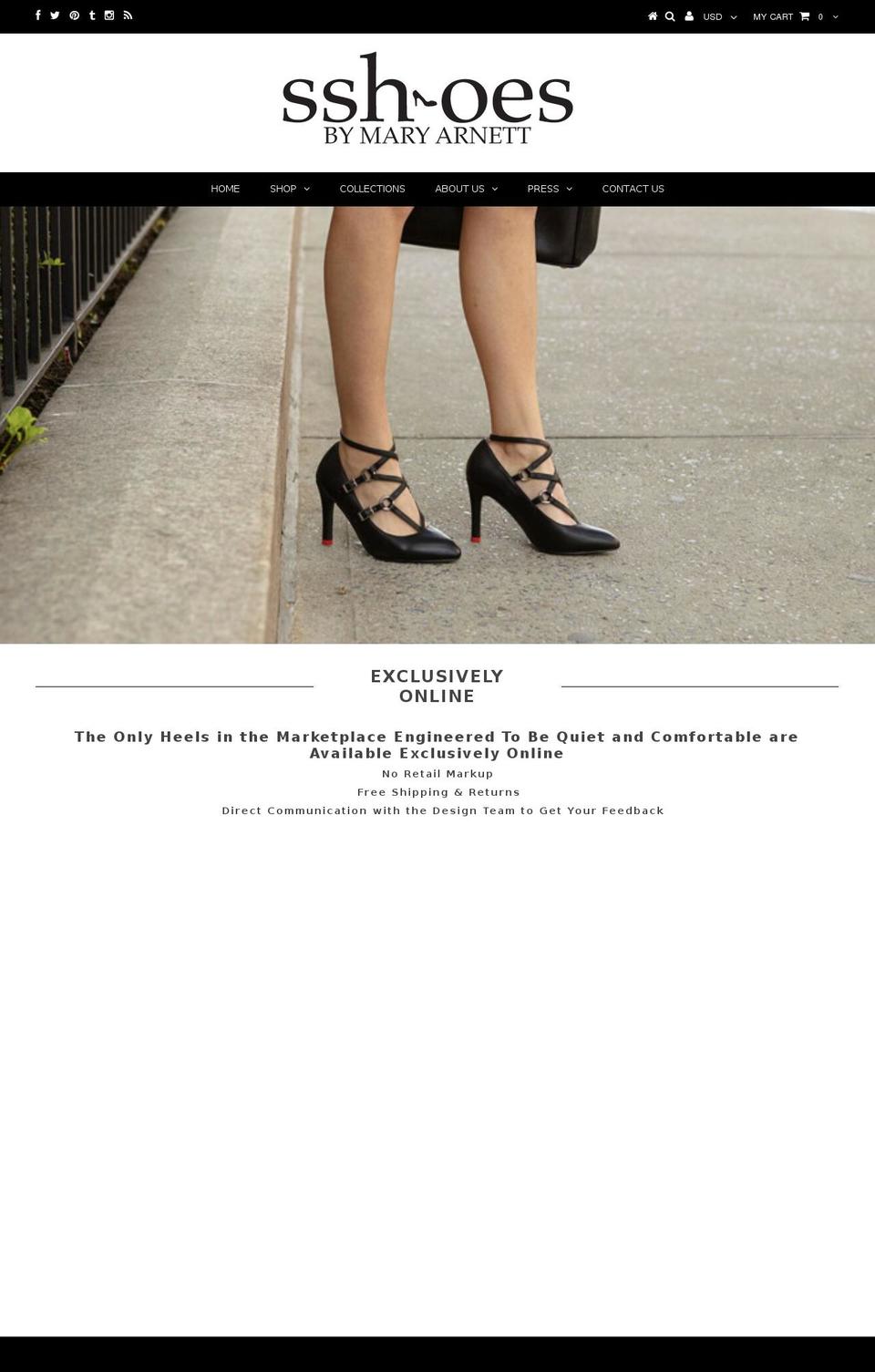 shh-oes.com shopify website screenshot
