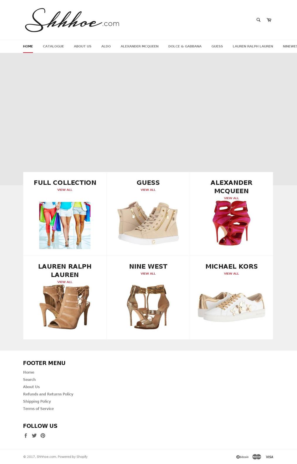 shhhoe.com shopify website screenshot