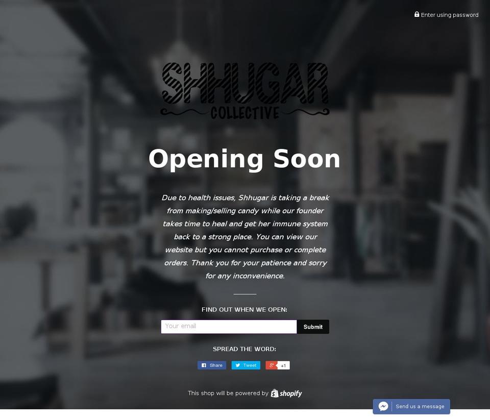shhugarcandy.com shopify website screenshot