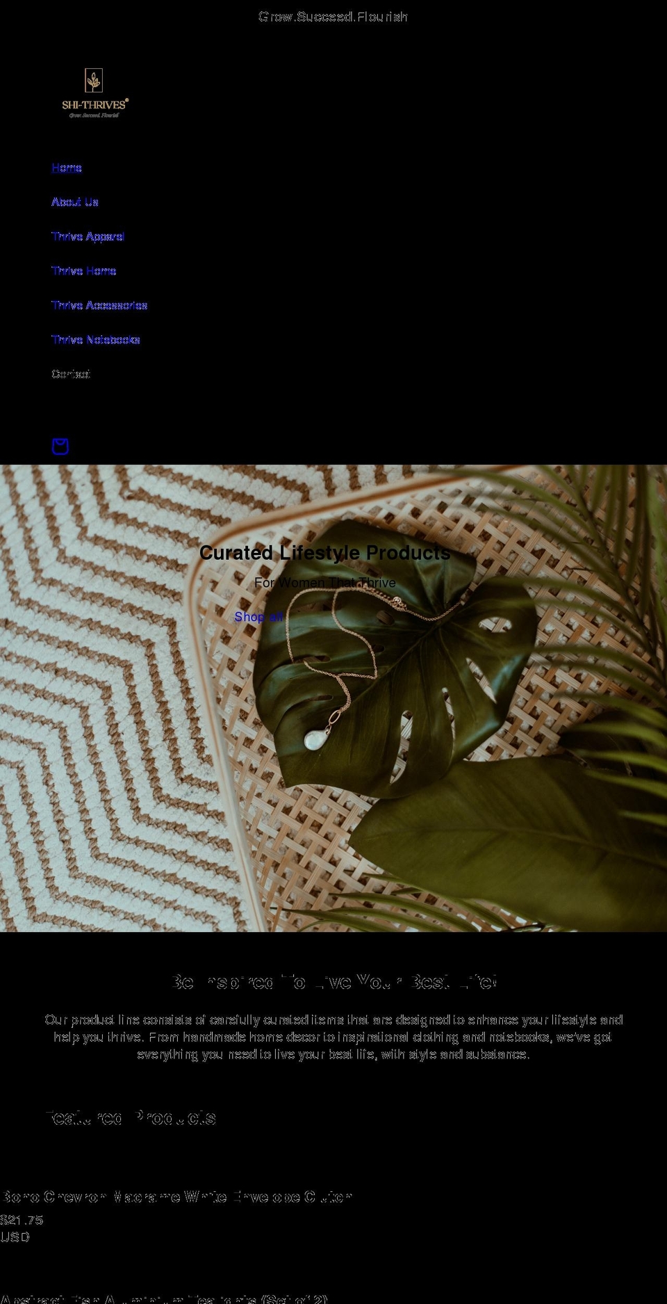 shi-thrives.com shopify website screenshot