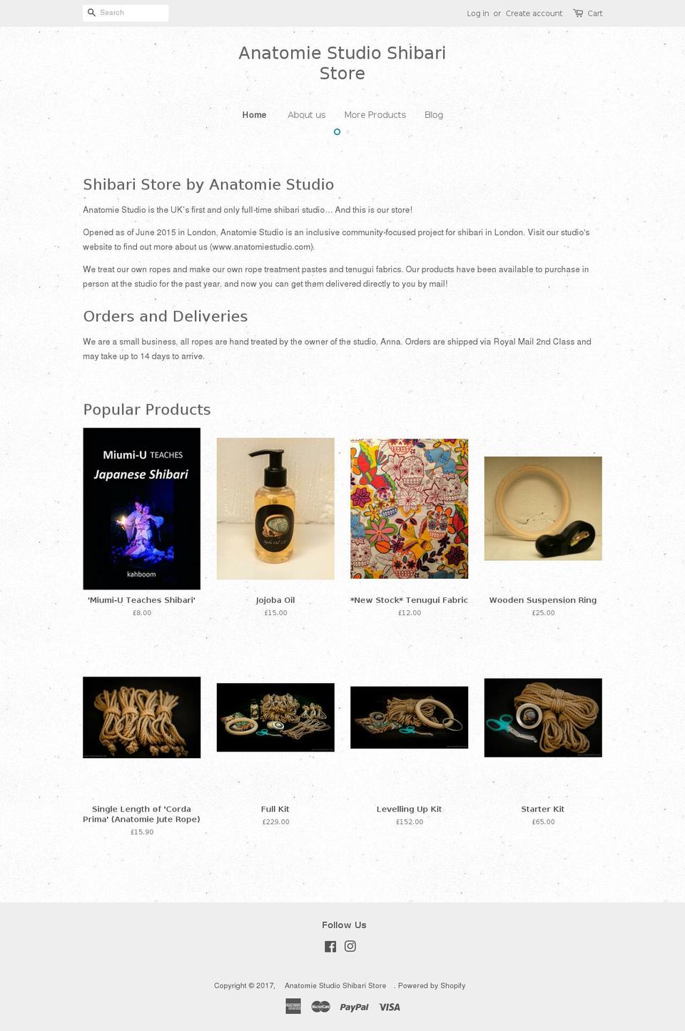 shibaristore.com shopify website screenshot